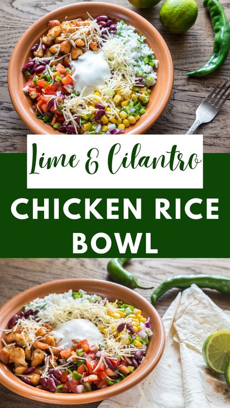 Cilantro Lime Rice Bowl Chipotle Chicken, Chicken Cilantro Rice Bowls, Lemon Chicken Rice Bowl, Citrus Chicken Rice Bowl, Cilantro Lime Chicken Rice Bowl, Cilantro Lime Chicken Burrito Bowl, Lemon Pepper Chicken Rice Bowl, Cilantro Rice Bowl, Chicken Vegetable Rice Bowl