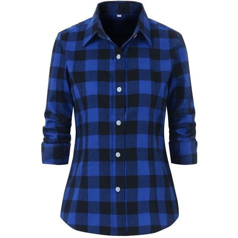 Benibos Women's Check Flannel Plaid Shirt ($16) ❤ liked on Polyvore featuring tops, shirts, jackets, blue top, tartan shirts, checked shirt, flannel top and plaid top Blue Checkered Shirt, Plaid Shirt Outfits, Cut Up Shirts, Blue Flannel Shirt, Plaid Shirt Women, Tartan Shirt, Blue Button Up Shirt, Womens Flannel Shirt, Plaid Shirts