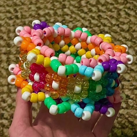 Kandi Multi Stitch Pattern, Rotator Cuff Kandi, Pipecleaner Ideas, Kandi Accessories, Kandi Bracelets Ideas, Kandi Cuff Ideas, Kandi Choker, Kandi Inspiration, Kandi Cuff Patterns