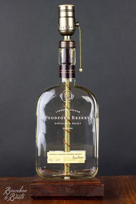 Diy Bottle Lamp, Whiskey Still, Bourbon And Boots, Liquor Bottle Lamp, Bourbon Bottle, Bulleit Bourbon, Liquor Bottle Crafts, Bottle Lamps, Lamp Ideas