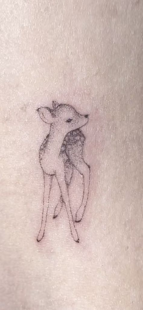 Doe Deer Tattoo, Fawn Tattoo Minimalist, Fine Line Deer Tattoo, Elk Tattoo Feminine, Deer Tattoo Small, Simple Deer Tattoo, Deer Tattoo Meaning, Baby Deer Tattoo, Fawn Tattoo