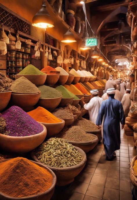 Morocco Spices, Arabic Market, 2024 Diwali, Big Jars, Arab Aesthetic, Herbal Store, Grocery Store Design, Spice Shop, Indian Street Food