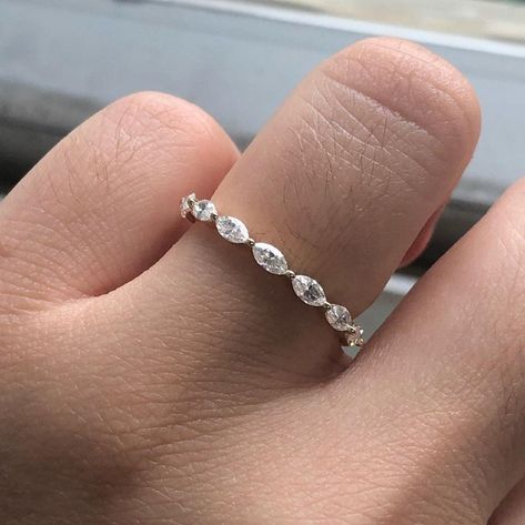 Marquise Eternity Band, Minimal Wedding Band, Diamond Eternity Wedding Band, Wedding Bands For Her, Stackable Wedding Bands, Moissanite Wedding Band, Engagement Band, Matching Wedding Bands, Moissanite Jewelry