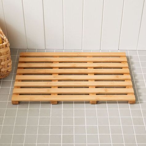 Wood Bath Mats, Bamboo Bathroom Accessories, Bamboo Bath Mat, Apartment Wishlist, Wood Bath, Bamboo Bathroom, Bathroom Idea, Spa Towels, Home Design Ideas