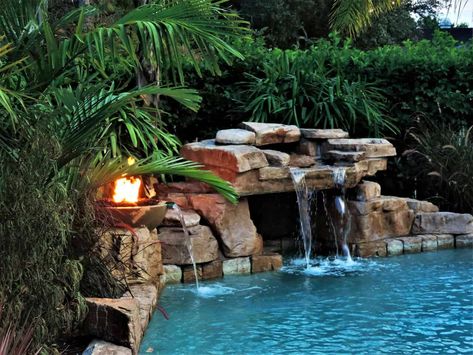 Pool Grotto, Pool Waterfalls, Grotto Pool, Swimming Pool Waterfall, Pools For Small Yards, Dream Backyard Pool, Pools Backyard Inground, Custom Swimming Pool, Pool Water Features