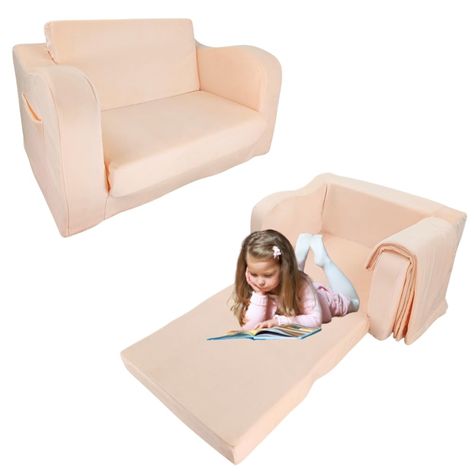 PRICES MAY VARY. 【Fully Assembled】 Say goodbye to assembly instructions and complicated steps. Open up this children's couch and use it right away! This no-assembly-required lounger sofa is shipped as a whole. Simply unfold it and voila! You have an inviting plush children's sofa and an eye-catching flip-out piece for playrooms, kids' rooms, nurseries, etc. 【Environmental Vacuumed Packaging】 Expect your toddler's fold-out couch to arrive vacuum-sealed in a compact roll. Unroll it and spread it o Couch With Blanket, Bed For Boys, Chair Flip, Foam Couch, Fold Out Chair, Fold Out Couch, Lounger Sofa, Lounger Chair, Space Kids