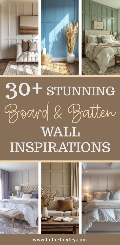 30 Stunning Board and Batten Wall Inspirations Board And Batten Wall Ideas, Batten Wall Ideas, Batten Wall, Board And Batten Wall, Board And Batten, Wall Ideas, Accent Wall, Farmhouse, Bedroom