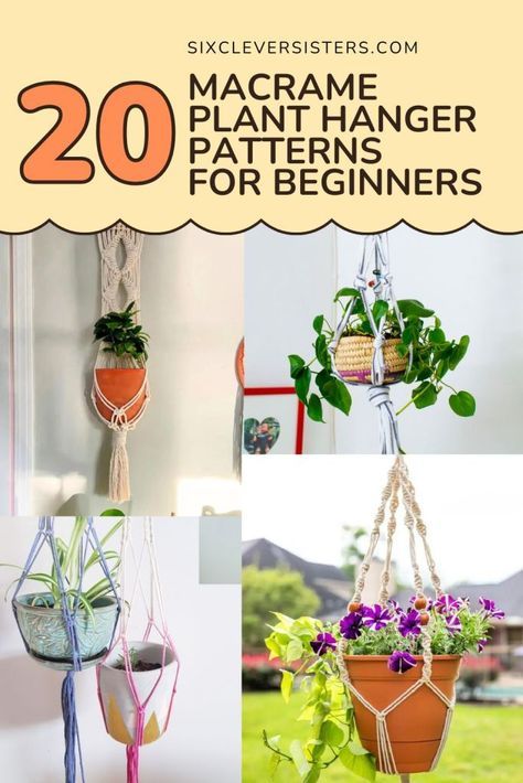 20 Free Macrame Plant Hanger Patterns Macrame Diy Beginners, Diy Macrame Plant Hanger Easy, Diy Macrame Plant Hanger Pattern, Diy Macrame Plant Hanger Tutorials, Macrame Crafts, Wall Hanging Decorations, Hanging Fruit Baskets, Macrame Plant Hanger Tutorial, Free Macrame Patterns