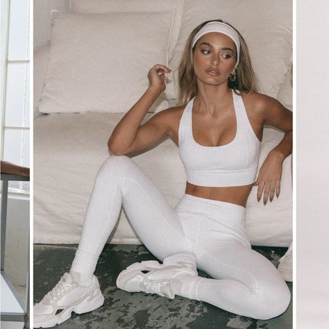 are a versatile and stylish addition to any woman's wardrobe. They can be dressed up or down, and they're perfect for any occasion. #whiteleggings #highwaistedleggings #leggings Wellness Girly, Bridal Workout, Gym Outfit Ideas, Pilates Outfits, Yoga Attire, Black Crop Tee, Unique Workouts, Slim Straight Pants, Cute Gym Outfits