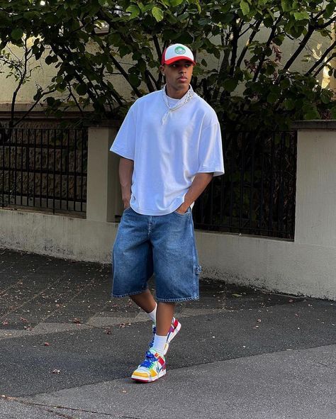 90s Fashion Men Outfits, Streetwear Summer Outfits, Mens Shorts Outfits, 90s Fashion Men, Trendy Boy Outfits, Street Fashion Men Streetwear, Street Style Outfits Men, Streetwear Summer, 90s Streetwear