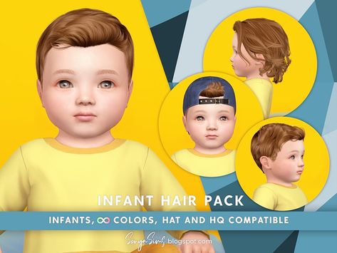 Infant Hair Cc, Sims 4 Infant Hair, Sims 4 Infant, Messy Baby, Sims Download, Infant Hair, Sims Baby, Curls For Long Hair, Hair Pack