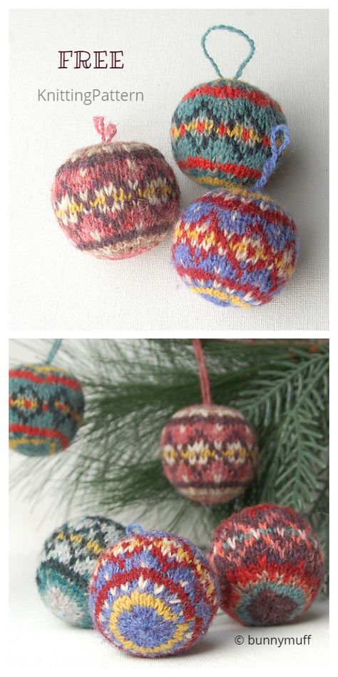 10 Knit Christmas Bauble Ornament Free Knitting Patterns - Knitting Pattern Knit Ball Ornaments, Knit Holiday Decorations, Knitted Christmas Balls Free Pattern, Knitted Baubles Pattern Free, Christmas Ornaments Knitting Patterns, Knitted Christmas Balls, Knit Christmas Decor, Knitted Xmas Decorations, Knit Ornaments Patterns Free