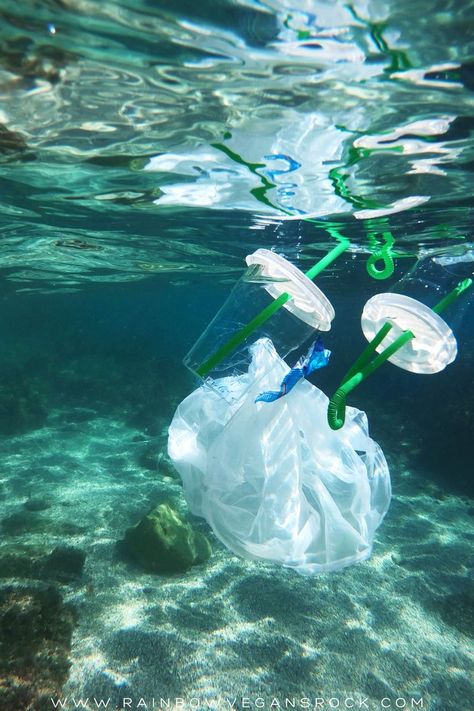 Plastic in the sea Sea Plastic Pollution, Plastic Pollution In Ocean, Ocean Pullotion, Plastic Waste Photography, Sea Pollution Art, Plastic Pollution Photography, Pollution Aesthetic, Plastic In Ocean, Sea Sustainability