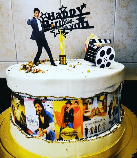 Shahrukh Khan Cake Design Images (Shahrukh Khan Birthday Cake Ideas) Bollywood Theme Cake Ideas, Bollywood Cake Ideas, Bollywood Birthday Cake, Movie Theme Cake Ideas, Bollywood Theme Cake, Happy Birthday Srk, Shahrukh Khan Birthday, Bollywood Cake, Movie Theme Cake