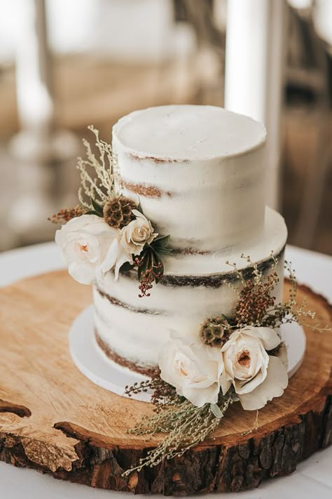 Cake Buttercream Flowers, Wollaton Hall, Semi Naked Cake, Bear Photography, Log Slice, Cake Buttercream, Wedding Cake Rustic, Rustic Wedding Cake