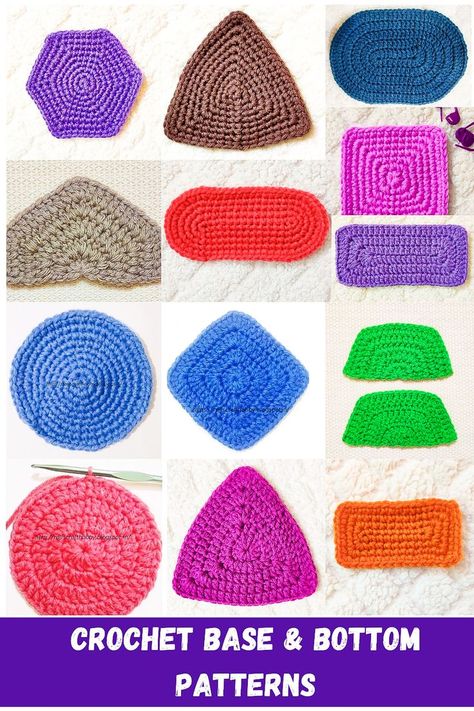 Basic Crochet Base Patterns are always very useful in making variety of Crochet Patterns. Be it of any shape …Crochet Hexagon , Rectangle, Oval, Round, Square. You can make umpteen number of crochet projects with these simple Base patterns right from Crochet Bags, purses, cushion covers, pillows, scarf, rugs, placemats, blankets and many more as you wish. Crochet Shapes Flat Patterns, Crochet Different Shapes, Crochet Basic Shapes Patterns, Useful Crochet Projects For Men, Crocheting In The Round, Crochet Basic Shapes, Crochet Circle Pattern Tutorials, How To Crochet Shapes, Flat Circle Crochet Pattern