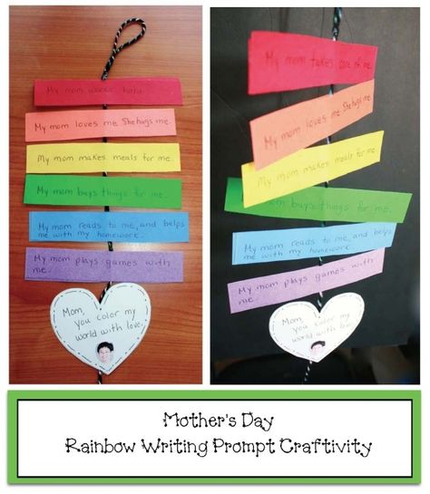 Mother's Day crafts: Students write a sentence on each colored strip of why their mom/special person colors their world with love.  FREEBIE Fingerprint Keepsake, Student Gift Ideas, Mother's Day Ideas, Easy Mother's Day Crafts, Mother's Day Projects, Mothers Day Poems, Rainbow Writing, Mother's Day Activities, Classroom Freebies