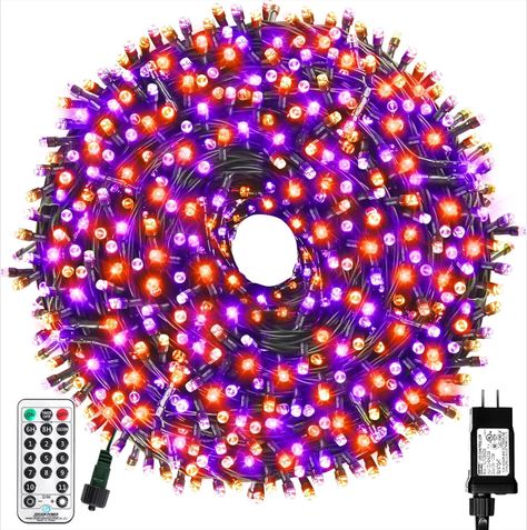 Orange Purple Halloween Lights Outdoor Indoor, 108FT 300 LED 2 Colors in 1 Christmas Lights, Fairy Lights, END to END Connect, Waterproof Halloween Decorations Decor Timer Remote (100% UL) Orange String Lights, Halloween Lighting Outdoor, Mode Purple, Orange Theme, Halloween String Lights, Halloween Fairy, Electric Light, Purple Halloween, Halloween Style