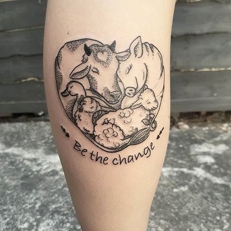 VEGAN TATTOOS on Instagram: “Be the change Tattoo by @bexpriesttattoos (UK) Tattooed: Beth (happy veganiversary, @bethanylim_x 😉) . . #vetastudios #vegantattoo…” Be The Change Tattoo, Animal Rights Tattoo, Vegetarian Tattoo, Animal Lover Tattoo, Vegan Tattoos, Change Tattoo, Lover Tattoo, Brown Eyed Baker, Cheesecake Pops