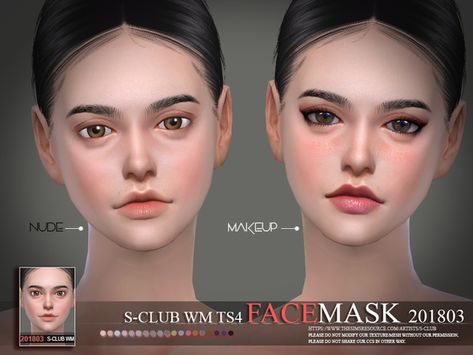 S-Club WM ts4 Facemask 201803 White Sims 4 Cc Skin, Skin Mask Sims 4 Cc, Sims 4 Asian Face Mask, Facemask Sims 4 Cc, Sims 4 Facemask, The Sims Resource Face Mask, Face Mask Cc Sims 4, Mask Makeup, Sims 4 Cc Eyes