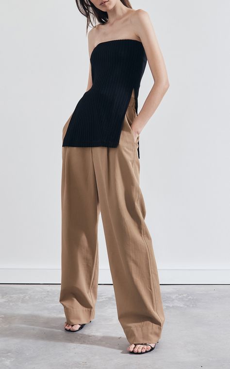 Fashion People, Stunning Dresses, Tube Top, Moda Operandi, Classy Outfits, Fashion Collection, Wide Leg Pants, Fashion Models, Knit Top