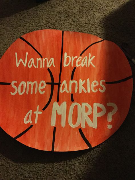 Morp/sadies. Asking-proposal basketball Basketball Ask To Dance, Prom Basketball Proposal, Sadies Dance Proposals Basketball, Cute Morp Proposals, Basketball Themed Hoco Proposals, Basketball Sadies Poster, Prom Posals Ideas Basketball, Promposal Basketball Ideas, Promposal Ideas For Him Basketball