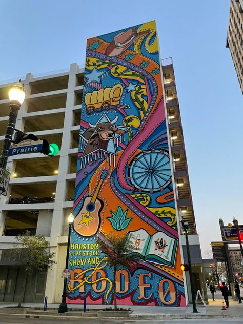 #travel #houston #downtown #murals #city Houston Texas Wallpaper, Spidersonas Oc, Downtown Houston Aesthetic, Downtown Murals, Houston Texas Aesthetic, Houston Aesthetic, Houston Trip, Houston Murals, Houston Art