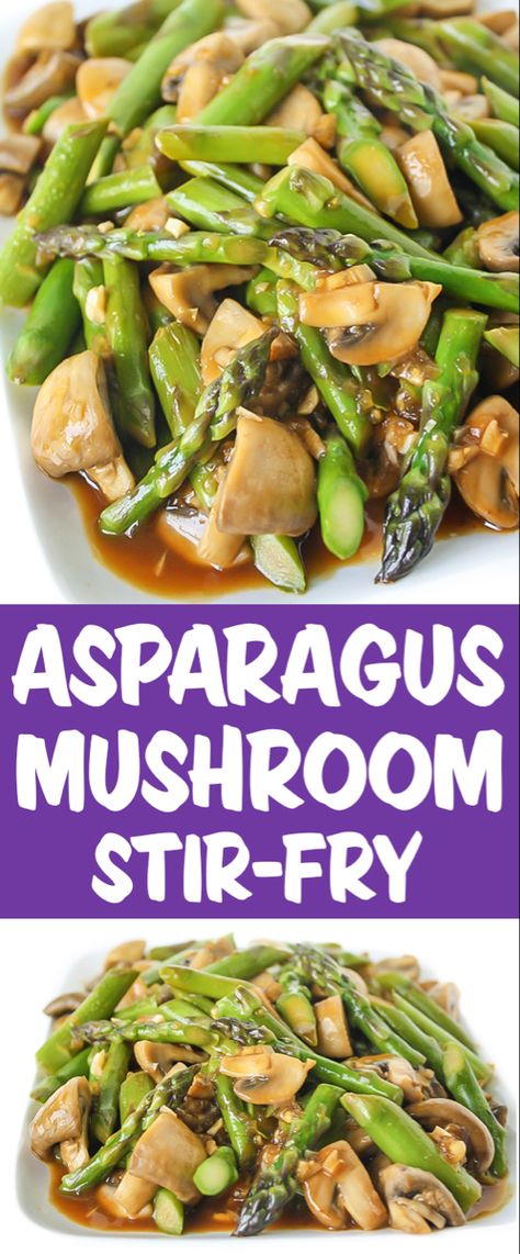 Asparagus Mushroom, Easy Asparagus, Asparagus Stir Fry, Meals Vegan, Mushroom Stir Fry, Asparagus And Mushrooms, Cheap Clean Eating, Diner Recept, Vegetable Side