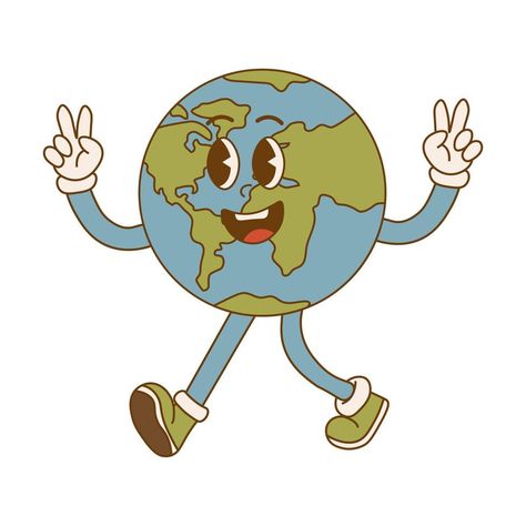 Earth Day Graphics, Earth Cartoon Drawing, Earth Illustration Art, Earth Day Drawings, Earth Character Design, Earth Graphic Design, Environmental Illustration, Environmental Club, Earth Character