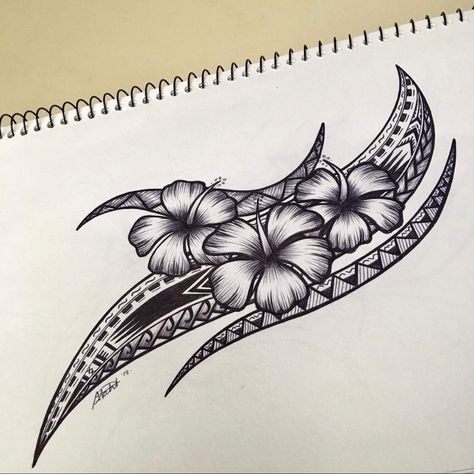 Hip Tamoko Tattoo, Polynesian Lotus Flower Tattoo, Upper Chest Shoulder Tattoo Female, Chest And Rib Tattoo Female, Hawaiian Woman Tattoo, Poly Tattoo Design, Polynesian Flower Tattoo Designs, Hawaiian Women Tattoos, Samoan Back Tattoo For Women