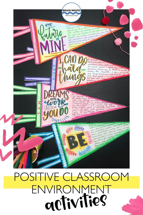 Positivity Classroom Theme, Brag Board Ideas Classroom, Avid Classroom Decorations Middle School, Classroom Mantra Elementary, Week Of Respect Activities Middle School, School Counseling Classroom, Middle School Community Building, Homeroom Activities Middle School, Middle School Health Activities