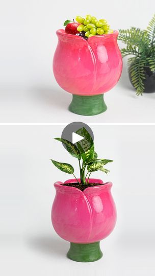 Vase Making, Flower Vase Making, Vase Diy, Homemade Clay, 50k Views, Cement Crafts, Pottery Handmade, 10k Views, Diy Pottery