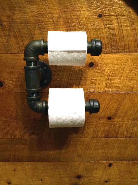 Lakehouse Bathroom, Industrial Towel Rack, Industrial Toilet, Pipe Toilet Paper Holder, Diy Toilet Paper Holder, Industrial Toilets, Toilet Paper Holder Stand, Toilet Paper Dispenser, Diy Toilet