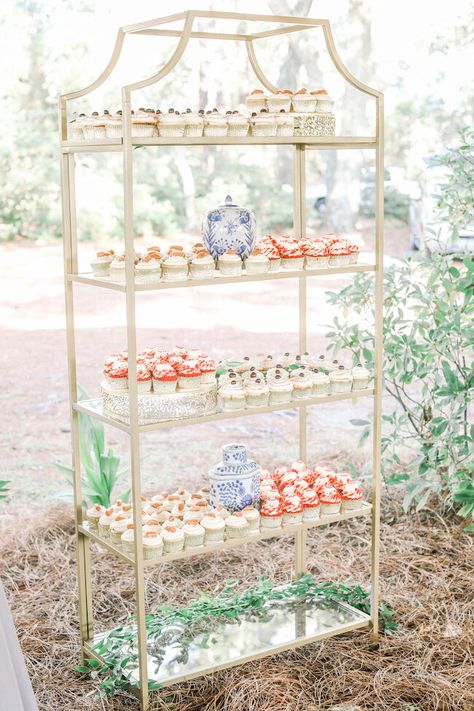 Dreamy coastal Wedding on Wadmalaw Island, South Carolina.  Wedding Planning & Design: Abby Broughton for Chancey Charm Weddings Charleston. Photography: Haley Jane Photography.    #southcarolinawedding Capri Wedding, Dessert Display Wedding, Wedding Buffet Food, Charleston Photography, Wedding Food Stations, Romantic Ceremony, Wedding Snacks, Signature Cocktails Wedding, Wedding Appetizers