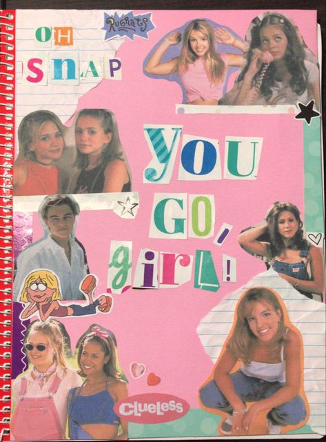 2000s Scrapbook Aesthetic, Scrapbook Ideas Y2k, Y2k Journal Ideas, 2000s Yearbook Theme, Magazine Journal Ideas, Y2k Yearbook Theme, Y2k Journal Aesthetic, 90s Scrapbook Aesthetic, 90s Scrapbook