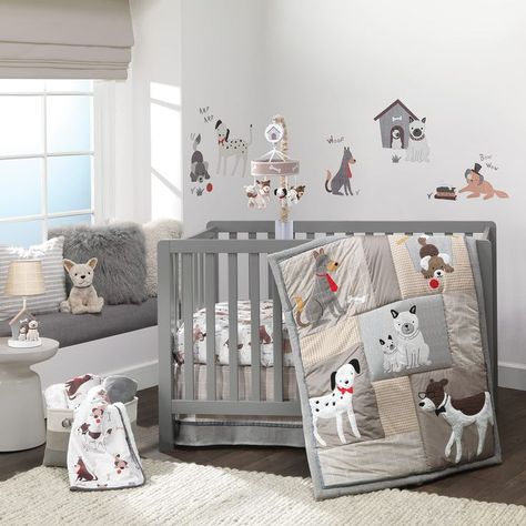 Lambs & Ivy Bow Wow Gray/Tan Dog/Puppy Nursery 3-Piece Baby Crib Bedding Set Puppy Nursery, Grey Crib, Lambs & Ivy, Baby Crib Bedding Sets, Baby Boy Room Nursery, Crib Skirt, Baby Crib Bedding, Crib Bedding Set, Woodland Friends