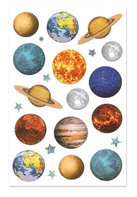 Add a touch of cosmic wonder to your crafts with these holographic stickers! Perfect for decorating notebooks, journals, water bottles, and more. #solarsystemstickers #holographicstickers . #Solar_System_Stickers #Planet_Stickers #Scrapbook_Prints #Planet_Sticker Home Made Stickers Ideas, Star Sticker Sheet, Space Themed Scrapbook, Stickers Scrapbooking Printable, Stiker Planet, Scrapbook Stickers Printable Free, Space Stickers Printable, Sticker Sheet Design, Aries Bedroom