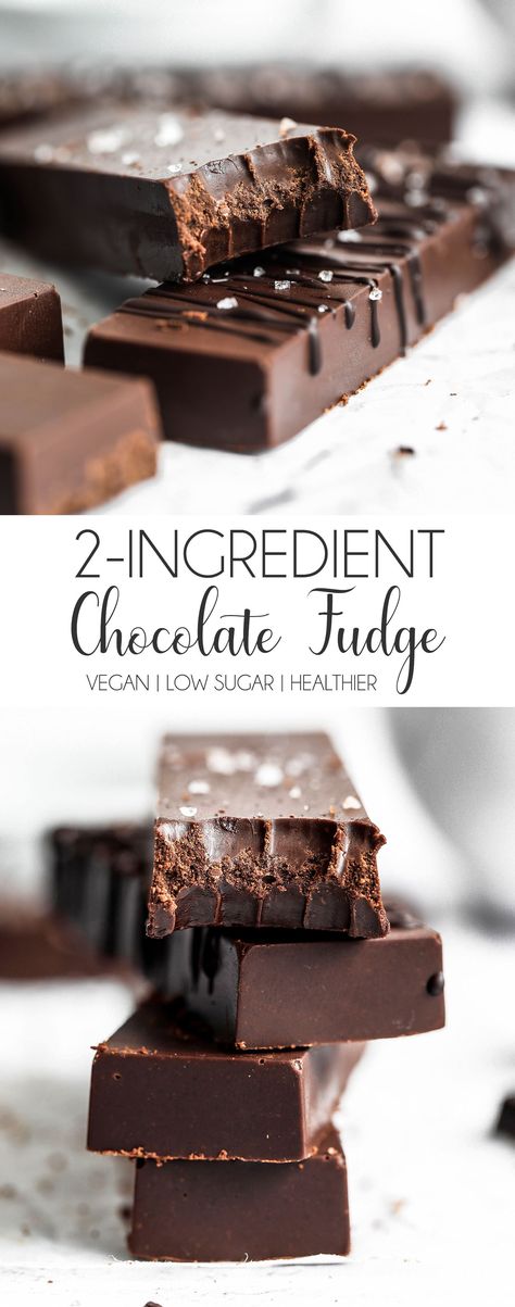 2-Ingredient Vegan Chocolate Fudge - UK Health Blog - Nadia's Healthy Kitchen 2 Ingredient Chocolate Fudge, Vegan Chocolate Fudge, Healthy Fudge, Healthy Chocolate Desserts, Fudge Dessert, Vegan Chocolate Recipes, Vegan Fudge, Healthy Chocolate Recipes, Fudge Ingredients