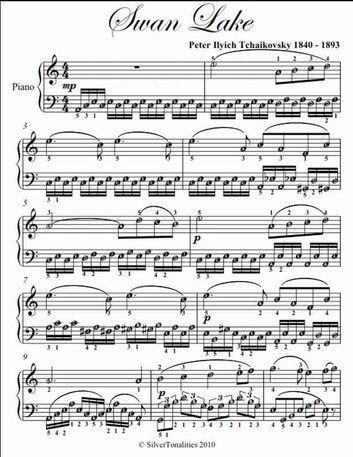 Swan Lake Tchaikovsky Elementary Piano Sheet Music Swan Lake Sheet Music Aesthetic, Swan Lake Piano Sheet Music, Piano Notes Aesthetic, Tchaikovsky Aesthetic, Swan Lake Sheet Music, Tchaikovsky Swan Lake, Peter Ilyich Tchaikovsky, Nina Sayers, Romantic Composers