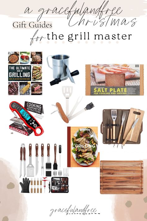 Gift Guide for the guy in your life. Gift guide for the grill master. Gift ideas for him, gift ideas for husband, gift ideas for dad. Grilling Gifts For Men, Husband Gift Ideas, Gift Ideas For Dads, Gift Ideas For Husband, Cooking Outdoors, Cooking Thermometer, Barbecue Tools, Grilling Tools, Grill Master