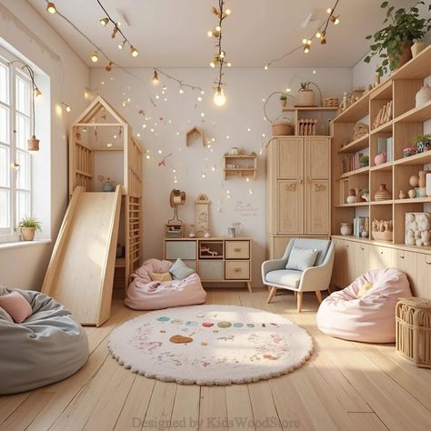 Pastel Kids Room, Indoor Play Area, Halloween Bedroom Decor, Montessori Playroom, Halloween Bedroom, Indoor Play Areas, Kids Room Furniture, Wood Store, Playground Design