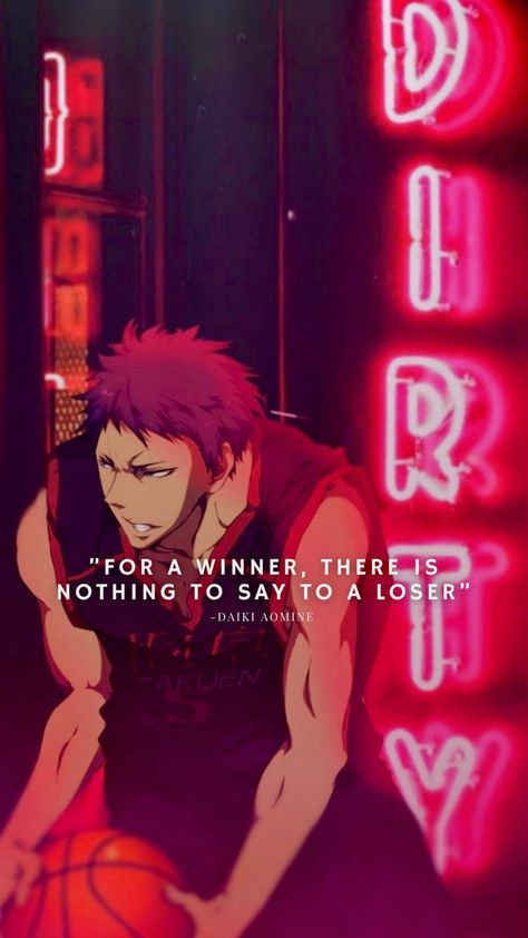 Kuroko No Basket Quotes, Koruko's Basketball, Anime Basket, Daiki Aomine, Kurokos Basketball, Kuroko Basketball, Aomine Daiki, Basketball Anime, Anime Love Quotes