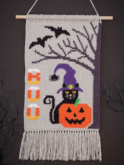 luxury decorative crochet macrame wall hanging wall decor ideas Crochet Halloween Wall Hanging, Hanging Wall Decor Ideas, New Crochet Patterns, Decorative Crochet, Crochet Macrame, Small Tapestry, Fall Crochet, Fall Crochet Patterns, Crochet Halloween