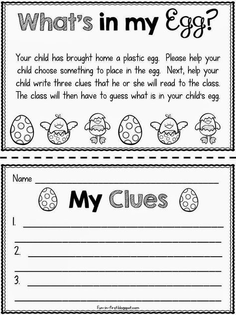 Around this time every year, you start seeing plastic Easter eggs in every store!  Since I think novelty is key in keeping students interested in their learning (especially once Spring Fever hits), I always pick up a huge bag of these eggs.   There are just so many amazing things you can do with Easter...Read More » Ela Stations, Easter Kindergarten, Easter Classroom, Easter School, Spring Kindergarten, Teaching Holidays, Spring Classroom, First Grade Writing, Easter Preschool