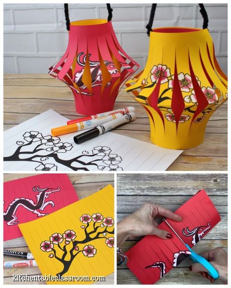 Chinese Classroom, Chinese New Year Craft, Kitchen Lantern, News Years Crafts For Kids, New Year Craft, Chinese New Year Crafts For Kids, Chinese New Year Activities, Chinese New Year Party, Chinese New Year Dragon