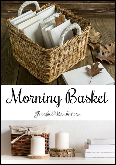 Morning Basket Bible Study, Bible Study Nook, Bible Study Caddy, Bible Study Basket Ideas, Bible Basket Ideas, Bible Study Corner, Bible Study Basket, Bible Study Room, Bible Basket