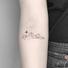 Friendship Mountain Tattoos, Delicate Mountain Tattoos For Women, Camelback Mountain Tattoo, Meaningful Mountain Tattoos, Mother Daughter Mountain Tattoos, 3 Peak Mountain Tattoo, Elegant Mountain Tattoo, Mountain And Lake Tattoo Simple, Mountain Music Tattoo