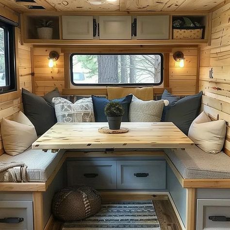 Maximize Your Camper: 19 Small Interior Ideas Diy Small Camper Makeover, Small Camper Makeover Ideas, Small Camper Interior Ideas Rustic, Small Trailer Ideas, Small Camper Remodel Ideas, Small Camper Ideas, Rustic Camper Remodel, Motorhome Interior Ideas, Small Camper Makeover