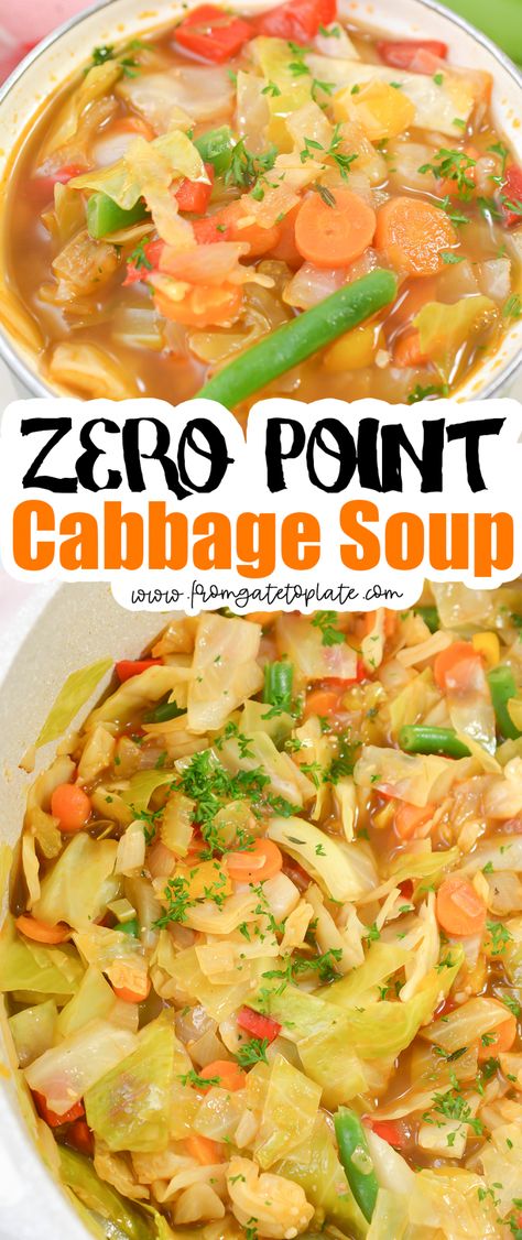 Ww Cabbage Soup Recipe, Zero Point Cabbage Soup, Weight Watcher Soup, Weight Watchers Cabbage Soup Recipe, Ww 2024, Ww Soup, Cabbage Soup Diet Recipe, Dreamy Christmas, Weight Watchers Soup