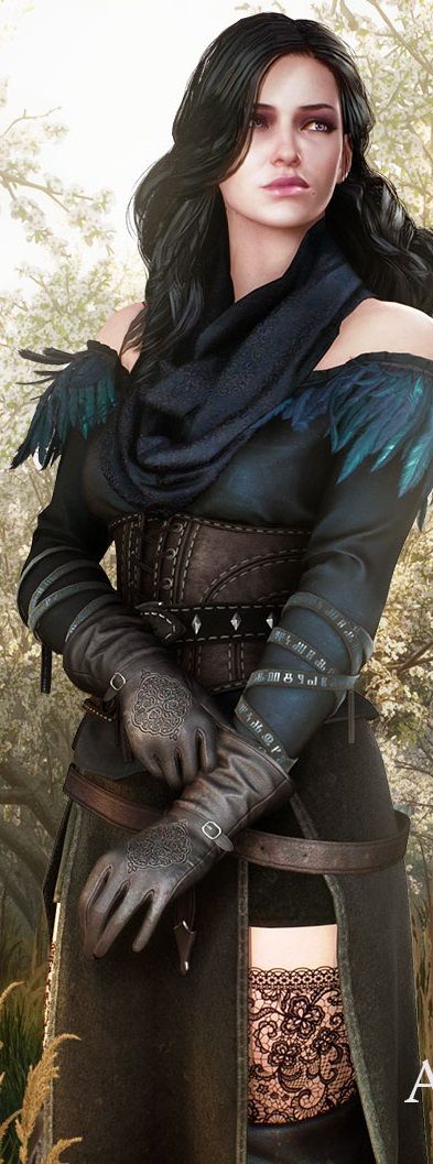 Yennefer Witcher 3 - wishing the thigh wasn't so exposed, any fighter/warrior knows they need protection on your legs, especially the inner thigh Witcher 3, The Witcher 3, The Witcher, Black Hair, A Woman, Gloves, Hair, Black